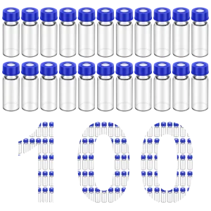 100pcs 1.5ml clear glass HPLC vials without graduations plain surface