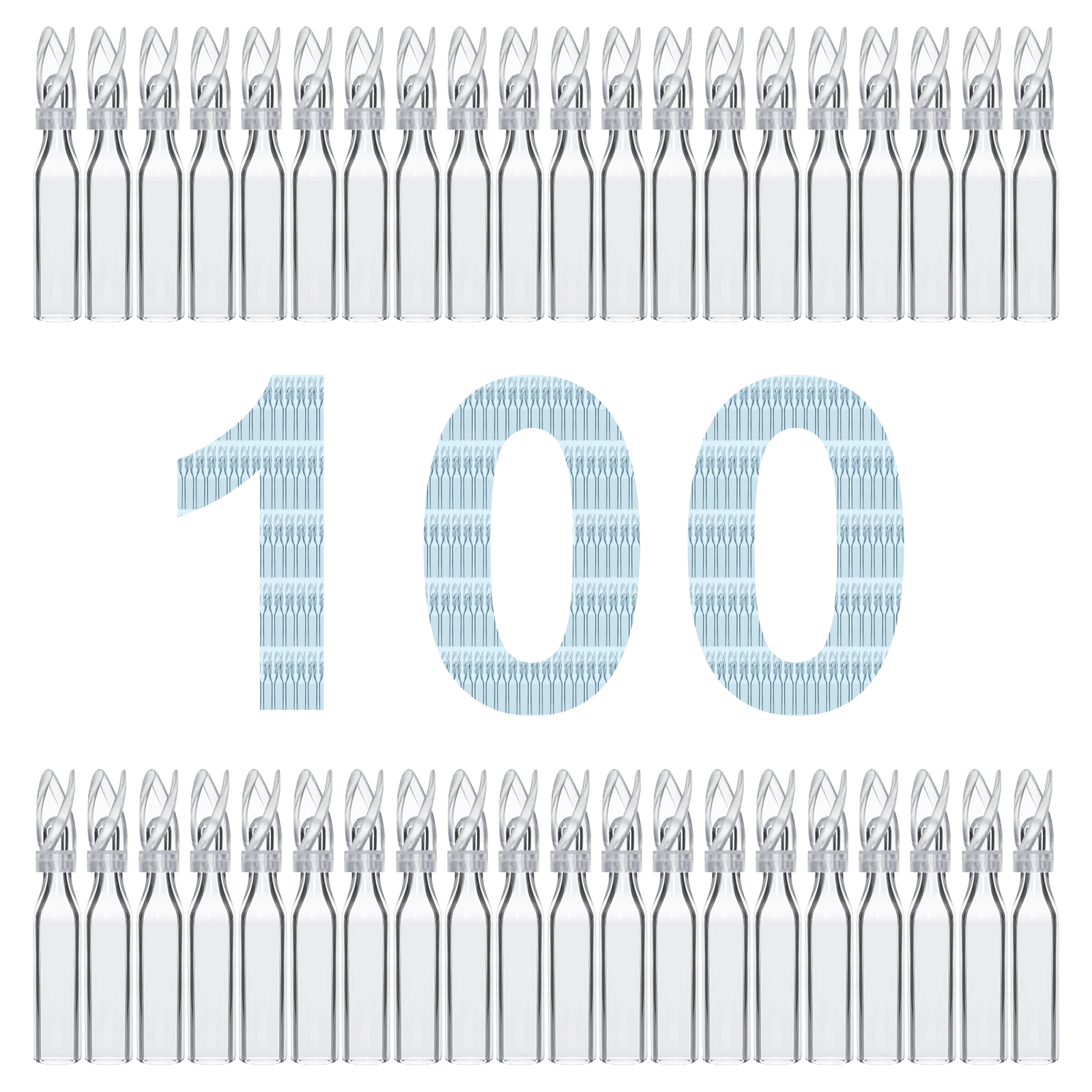 100 pieces of glass micro-inserts graphic for laboratory supplies