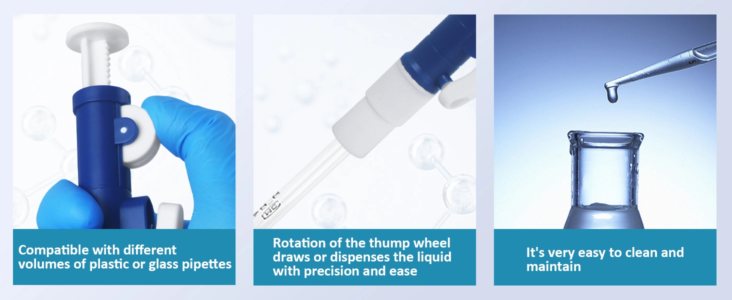 Precision thumb wheel of lab pipette pump