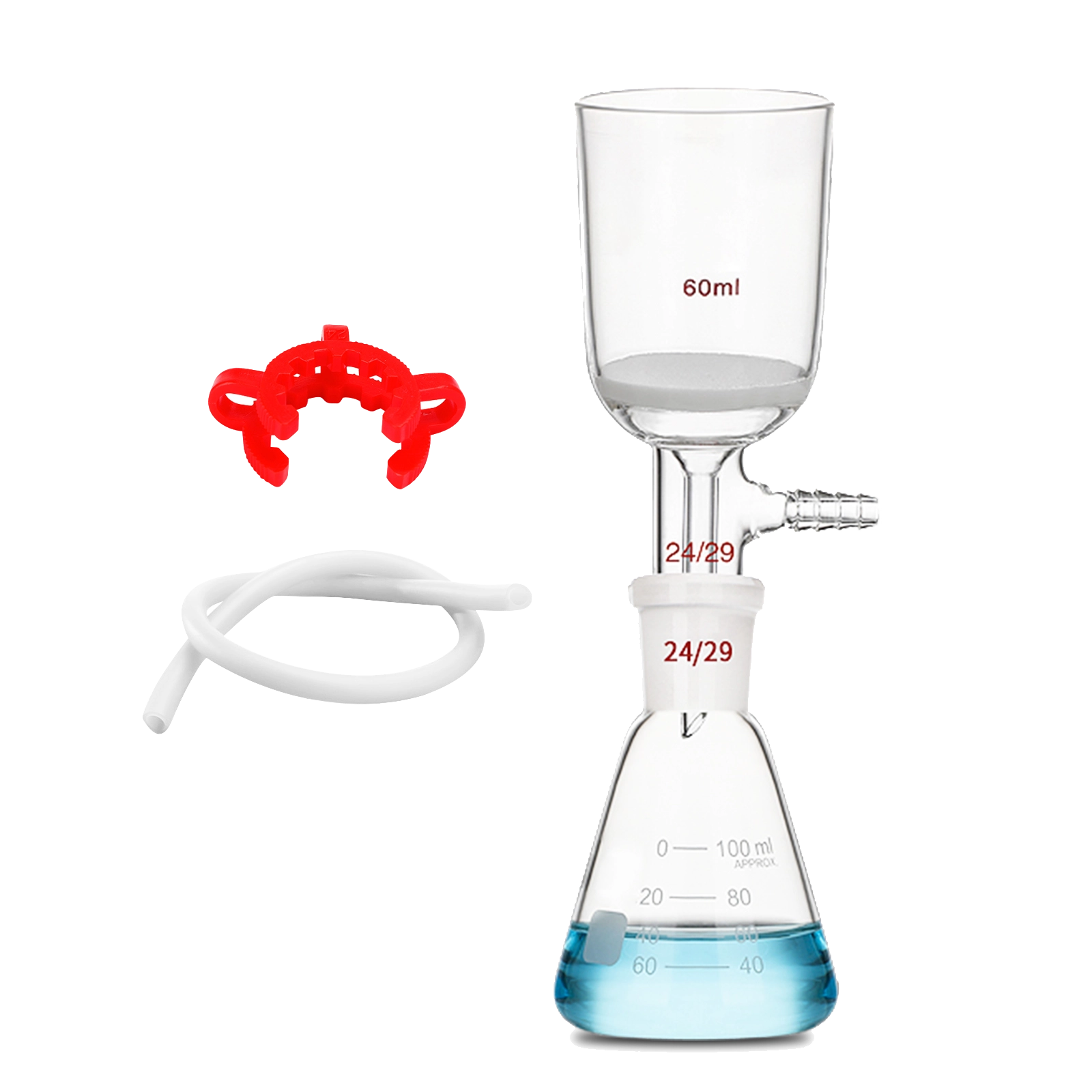 100ml suction flask and 60ml fritted glass funnel set