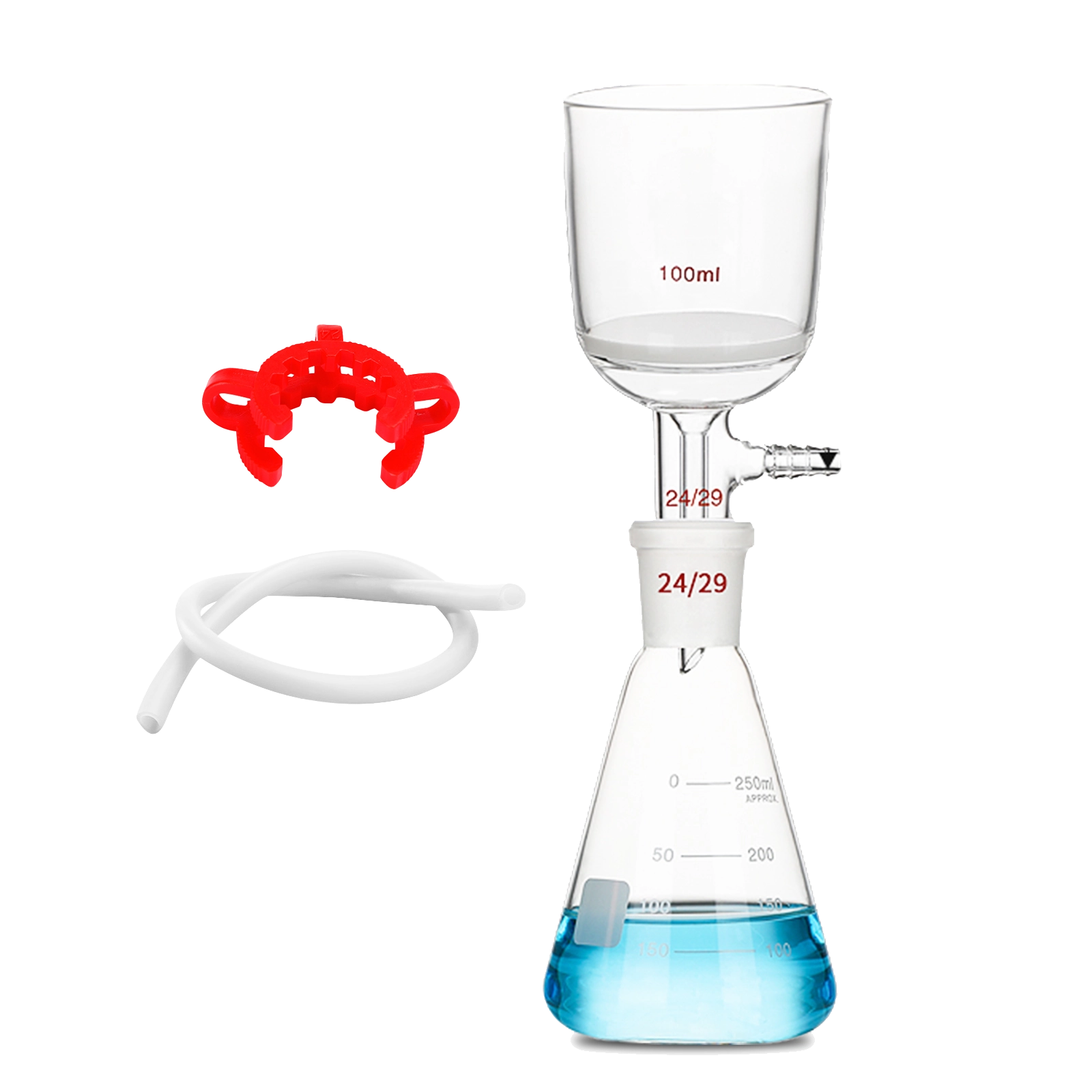 250ml suction flask and 100ml fritted glass funnel set
