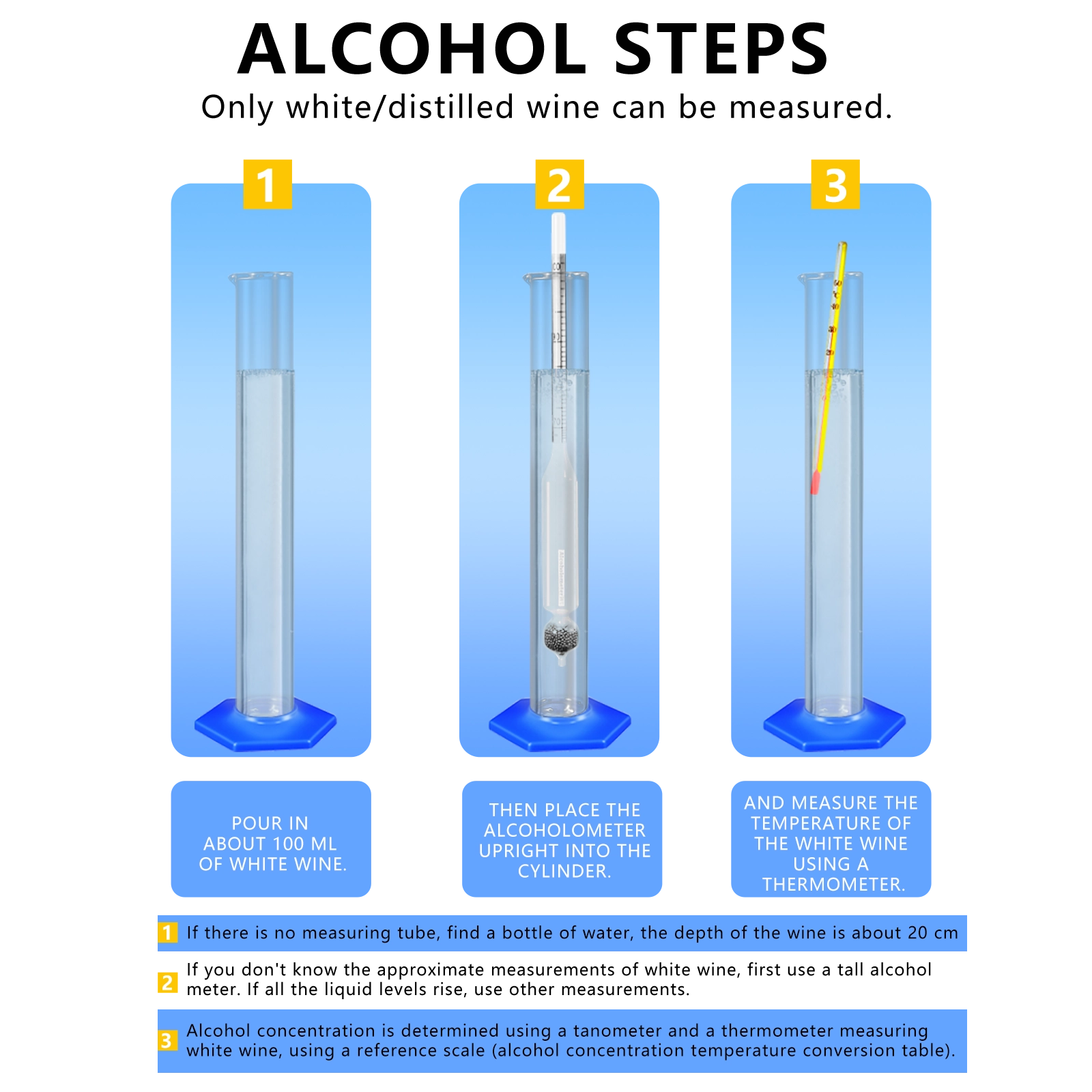 Step-by-step guide for using alcohol meter with whiskey bottle and test jar
