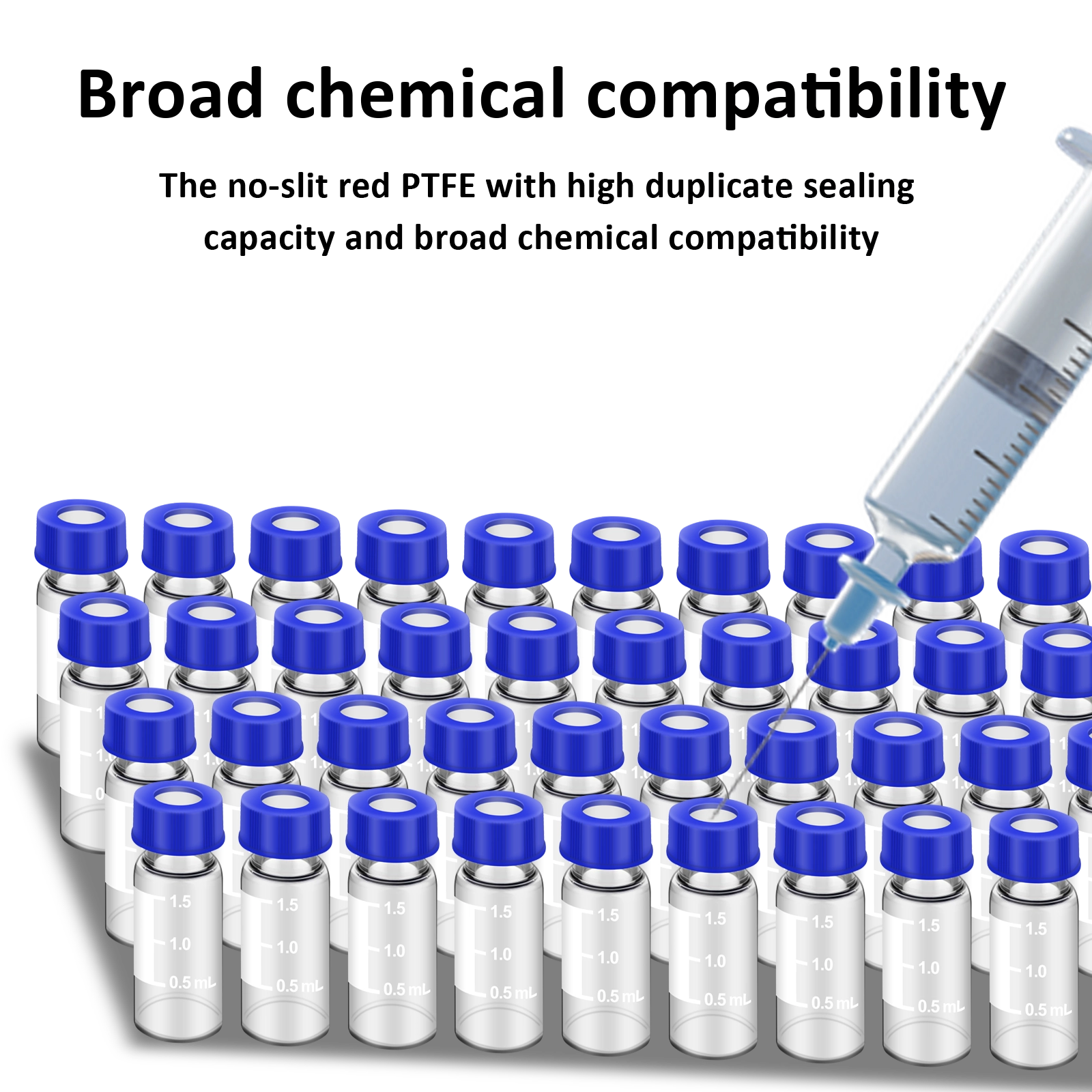 Filling 1.5ml autosampler vials with a syringe in a lab setting