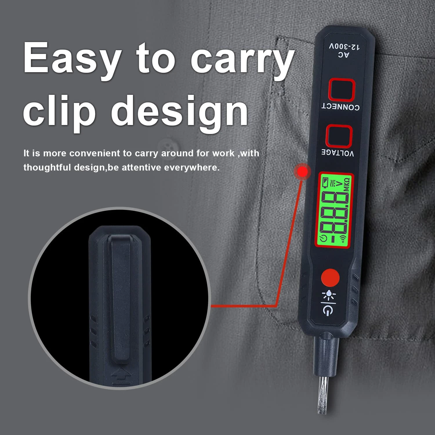 Portable pocket clip design of Xin Tester voltage detector pen