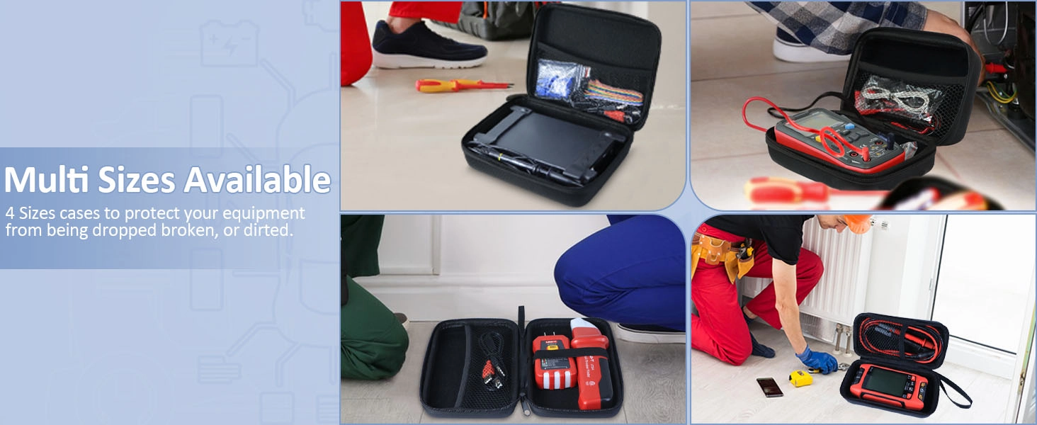 Professional On-Site Organization Electrician using a professional multimeter carrying case on site