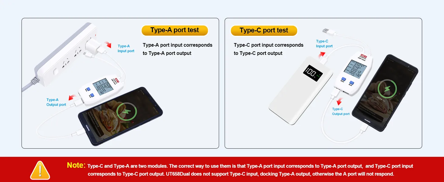 Matching Type-A and Type-C modules for charging tests