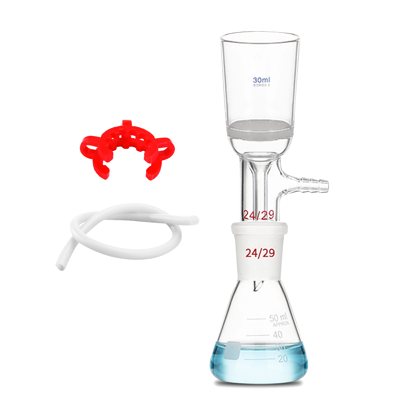50ml suction flask and 30ml fritted glass funnel set