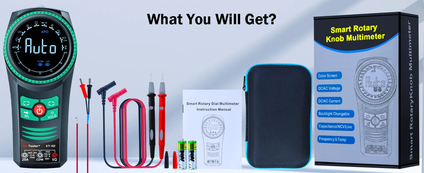 complete package contents of xin tester xt-r2 digital multimeter