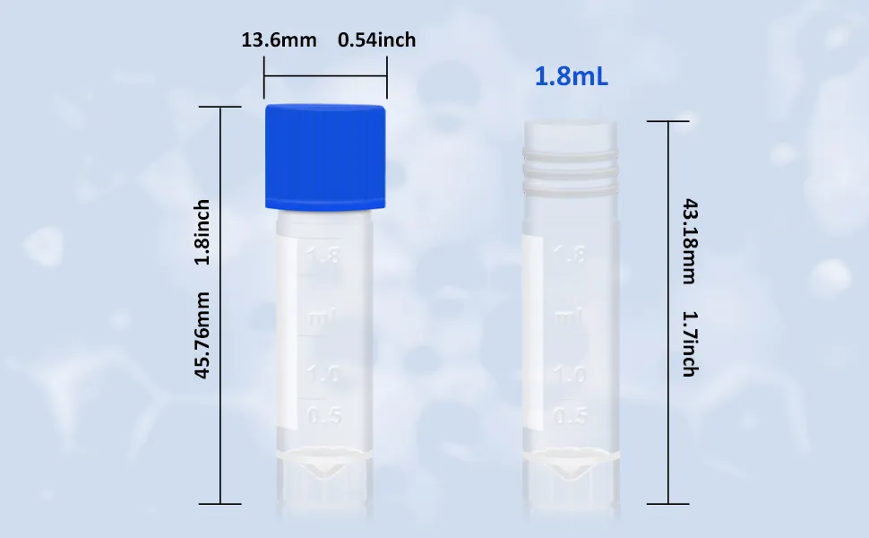 2ml cryogenic vial technical drawing