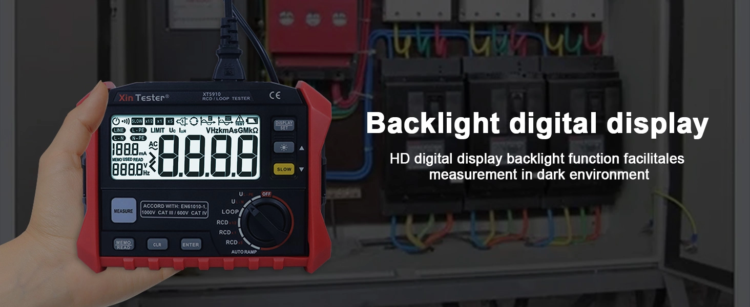 XT5910 HD Backlight Digital Display XT5910 showing the large HD digital display with backlight feature for dark environments.