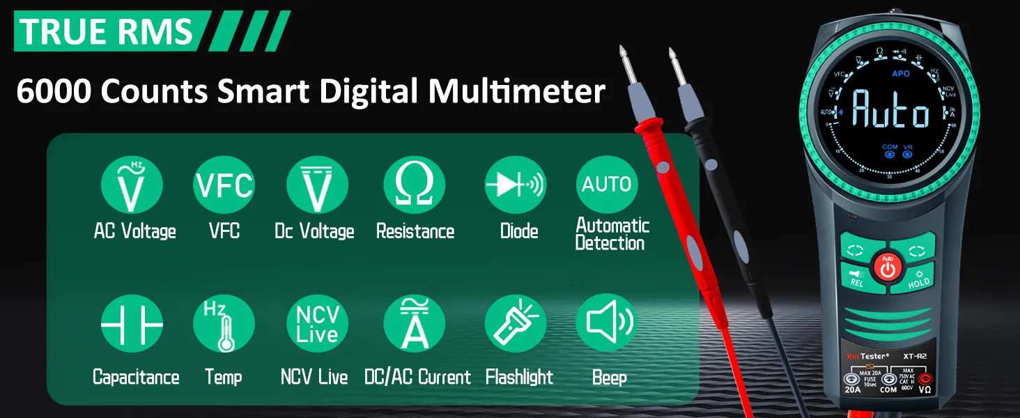xt-r2 true rms 6000 counts professional digital multimeter