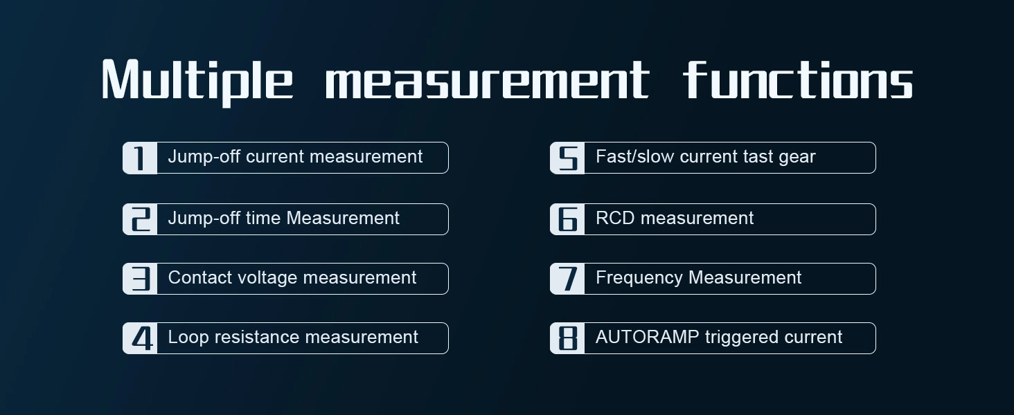 XT5910 Tester Multiple Measurement Functions Visual representation of XT5910 multiple measurement functions including leakage switch and loop resistance.