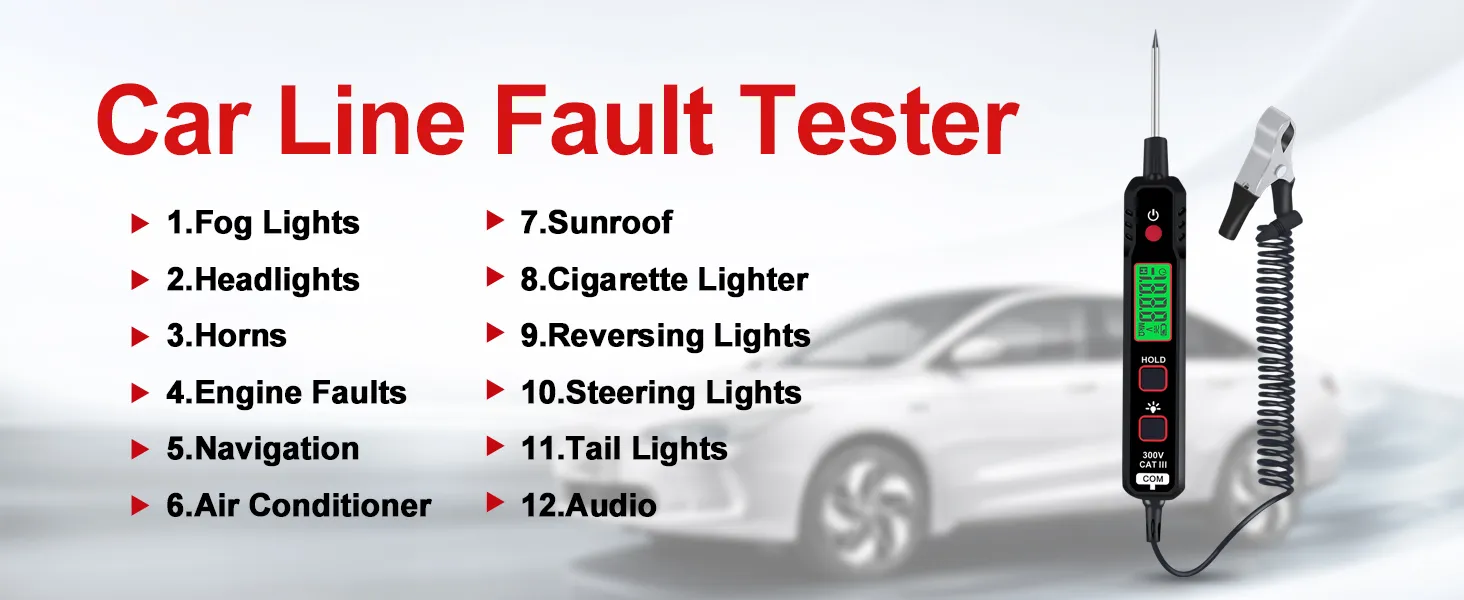 Automotive electrical circuit tester fault diagnosis