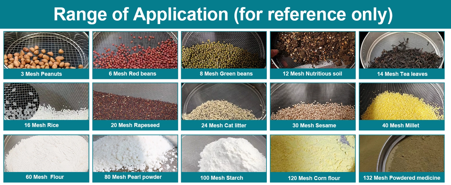 Grain, Soil, and Powder Sifting Versatile applications for the stainless steel 20cm test sieve