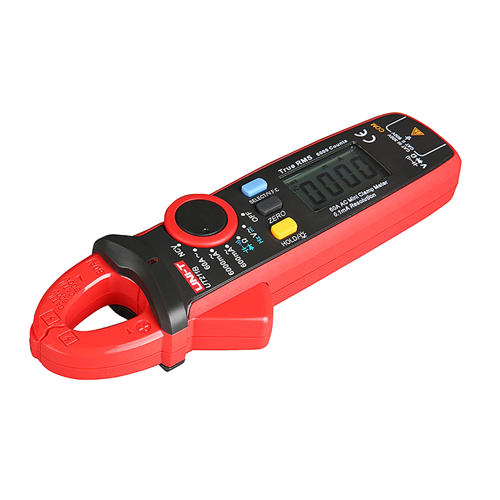 UNI-T UT211B Mini Clamp Meter, Side Profile, Showing Clamp Jaw and Control Layout