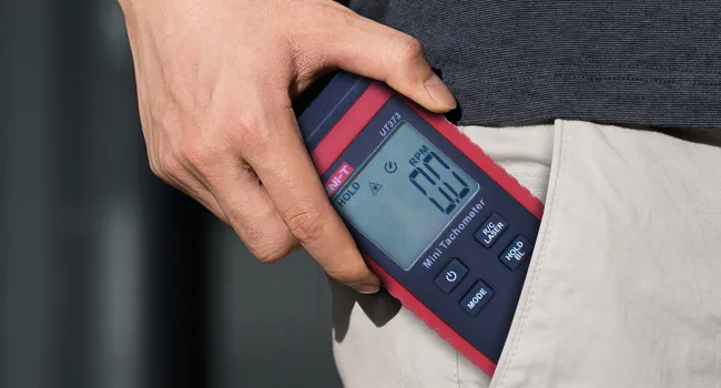 uni-t ut373 pocket sized non contact laser tachometer