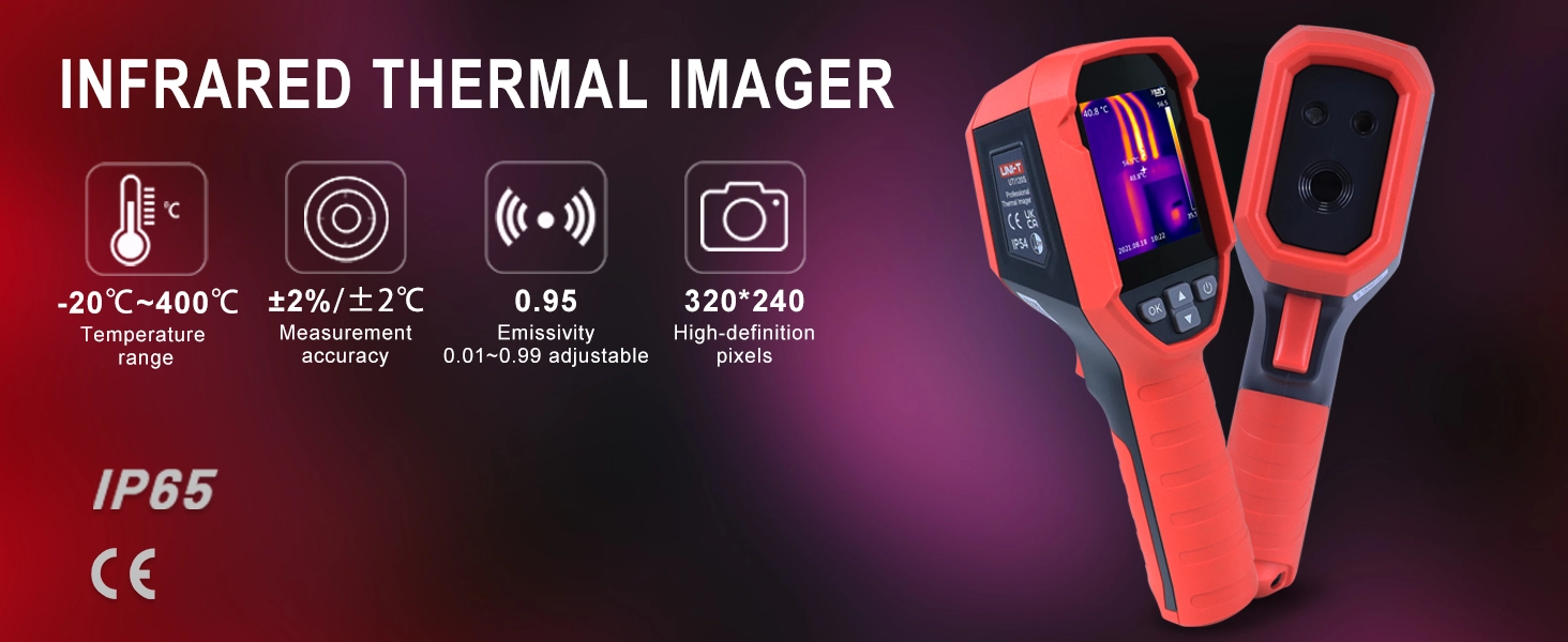 A professional UNI-T thermal camera being used for diagnostics