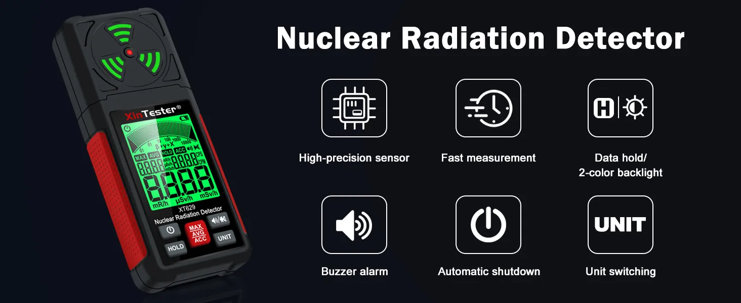 XinTester XT629 Nuclear Radiation Detector features