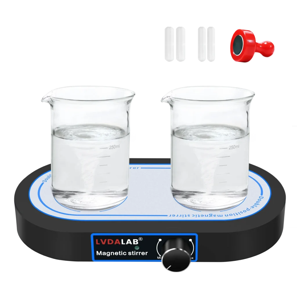 LVDALAB dual magnetic stirrer 3000rpm for low viscosity liquids