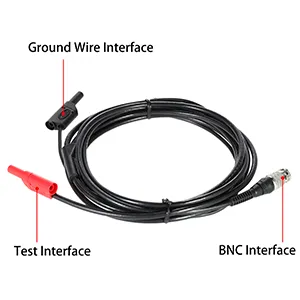 3 meter long BNC adapter cable for oscilloscope placement on workbench