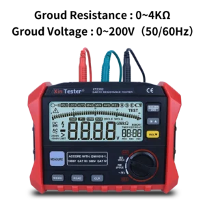 XT2302 Digital Earth Ground Tester LCD Screen Features