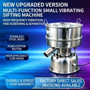 Upgraded 304 stainless steel vibrating sieve shaker designed for high efficiency and low noise separation