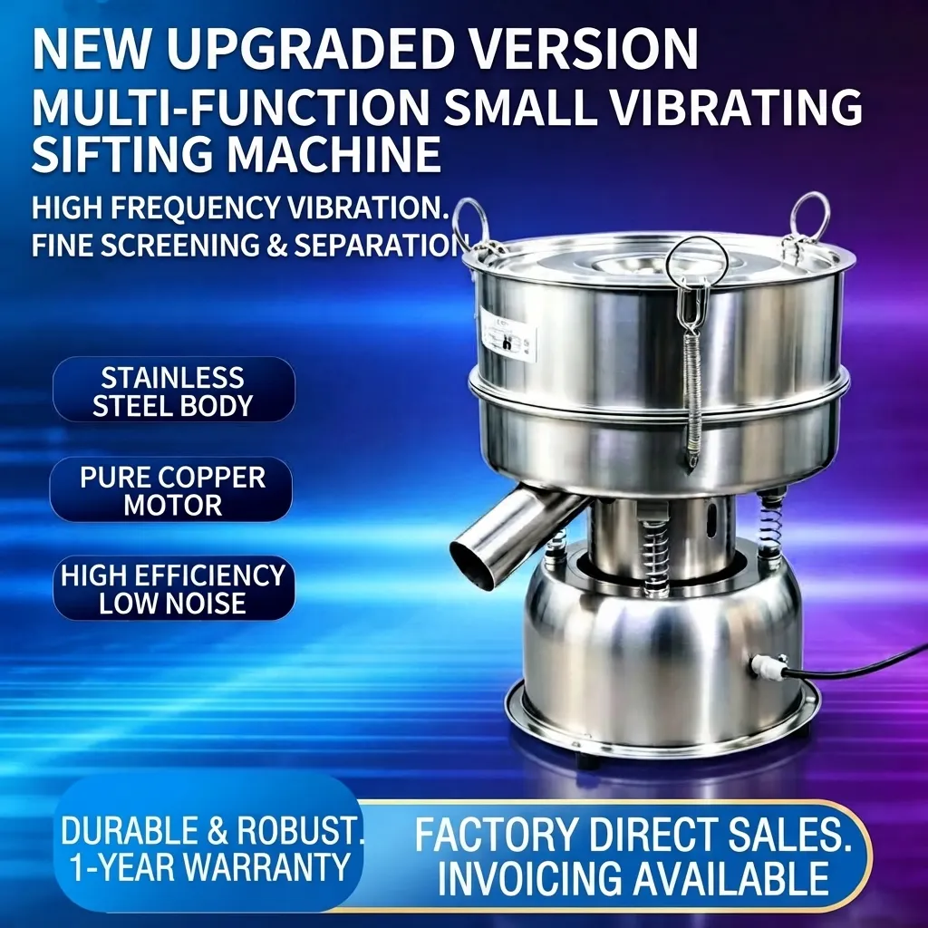 Upgraded 304 stainless steel vibrating sieve shaker designed for high efficiency and low noise separation